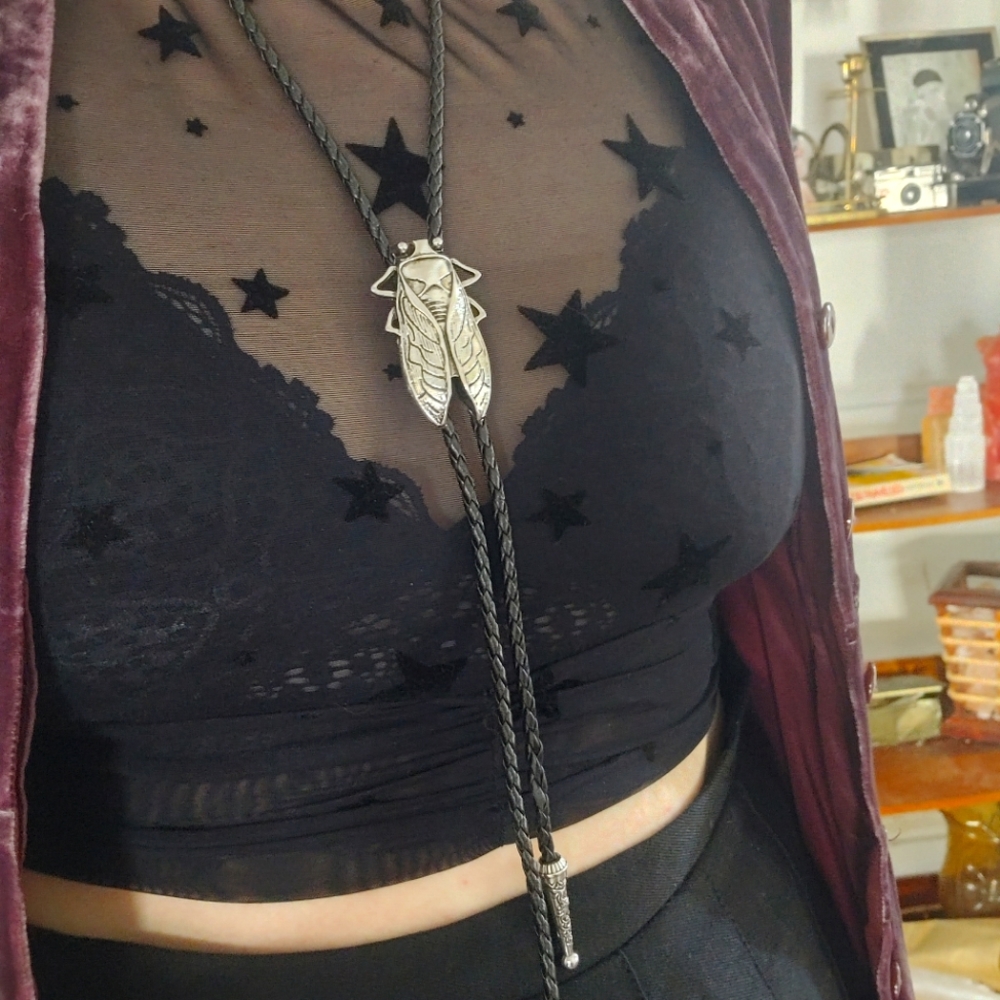 Fun and Groovy Cicada Bolo Tie